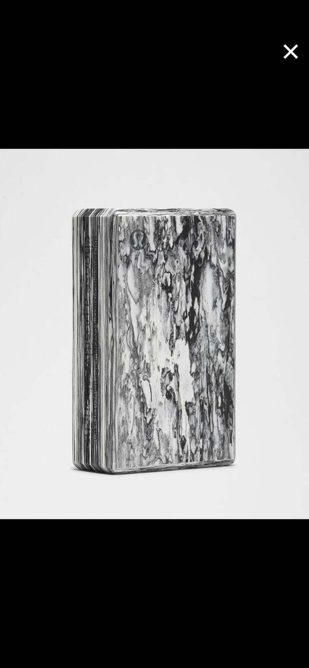 Brand New Lululemon Lift and Lengthen Yoga Block - Black White Marble